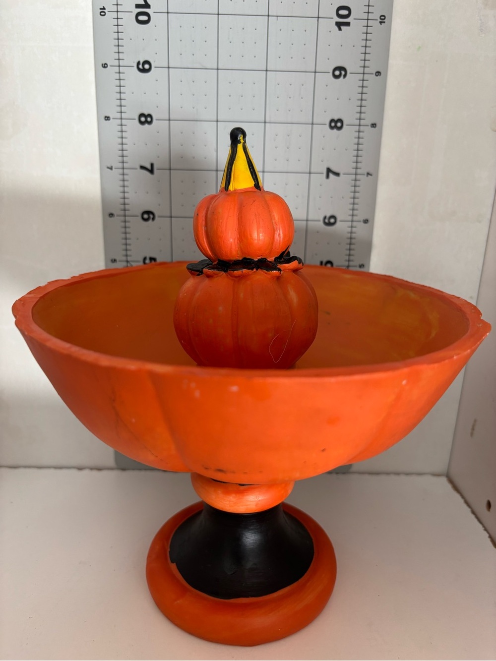 Orange Pumpkin Face Decorative Bowl - Halloween Home Accent - Picture 3 of 4
